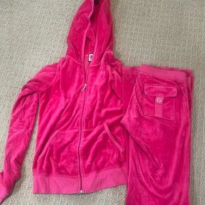 Juicy couture tracksuit hot pink velour 2000s